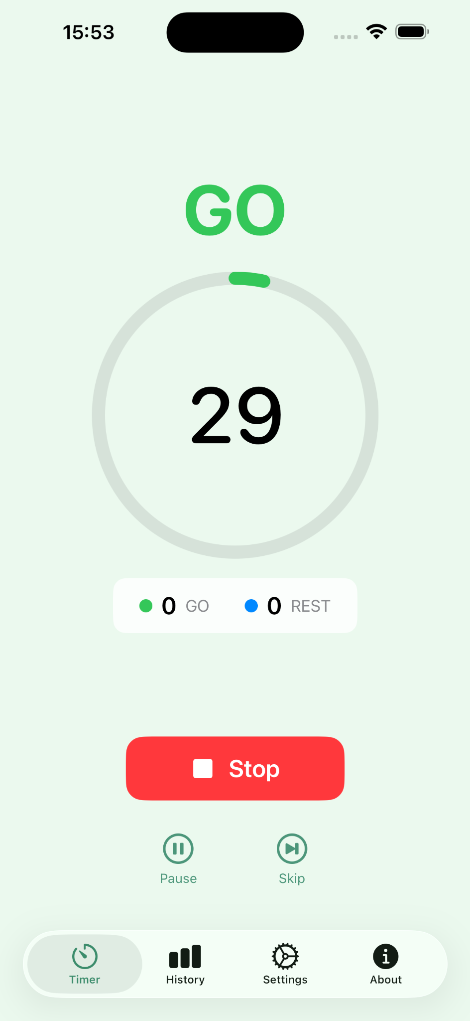 Pacing Guard timer showing GO state